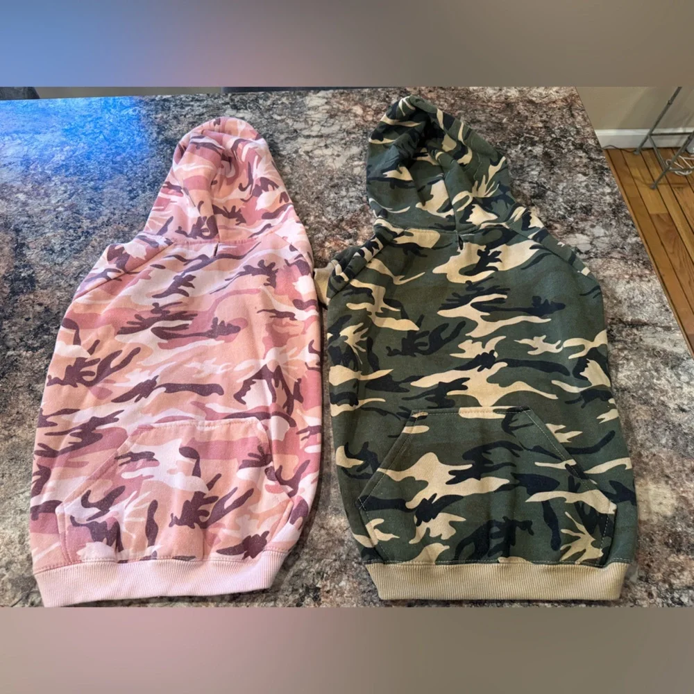 Pink and Green Camouflage Dog Hoodies